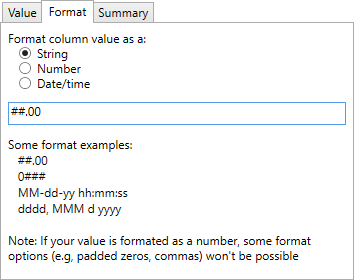Column Format String