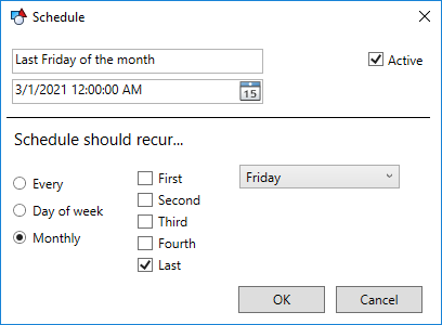 Schedule Monthly