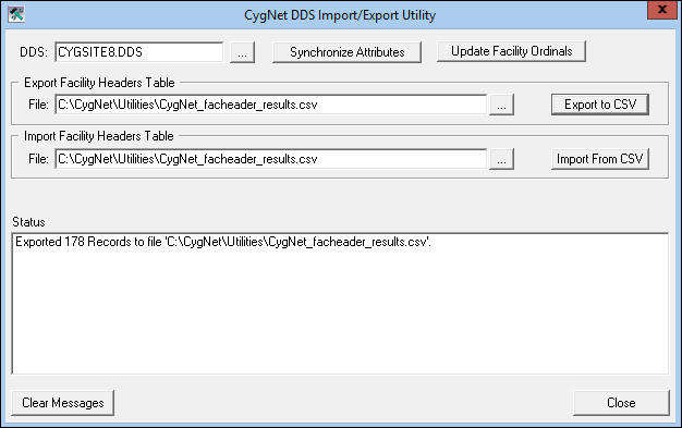 CygNet DDS Import/Export Utility