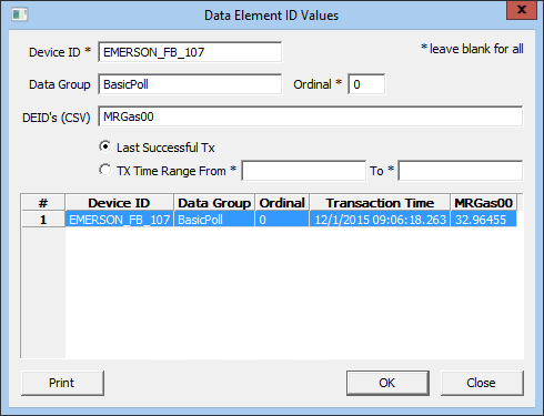 Data Element ID Values
