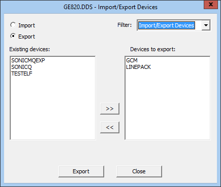 Import/Export Devices