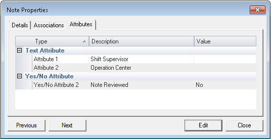 Attributes page