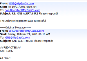 Successful Acknowledgment Reply email example