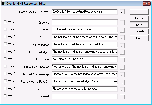 CygNet GNS Responses Editor