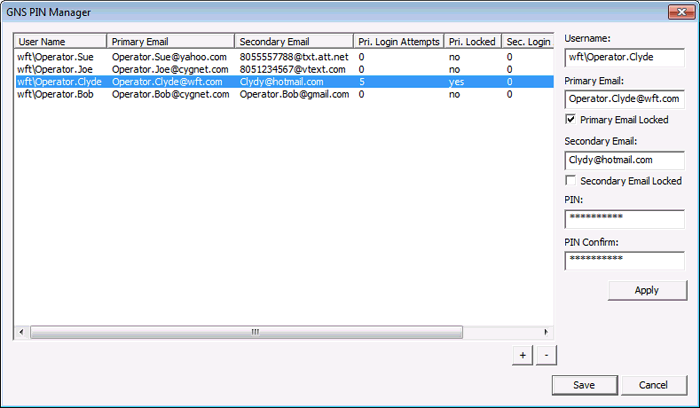 GNS PIN Manager