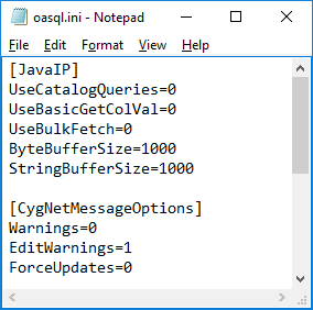 Sample CygNet Message Options File
