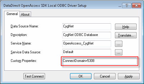 Sample ODBC Driver Setup
