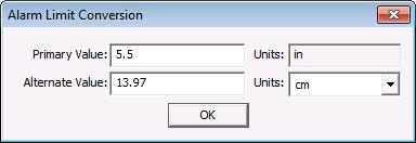 Alarm Limit Conversion