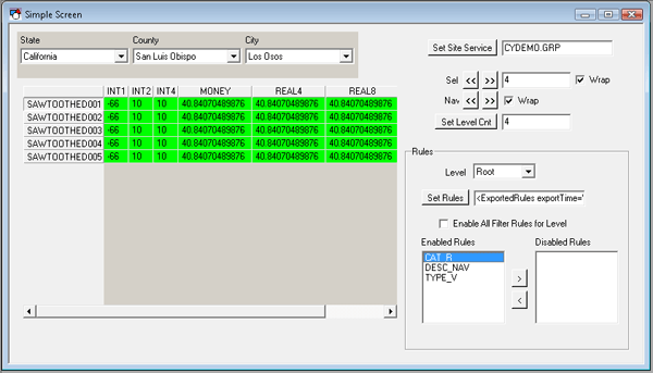CxGrpNavBar and CxGrpGrid Example