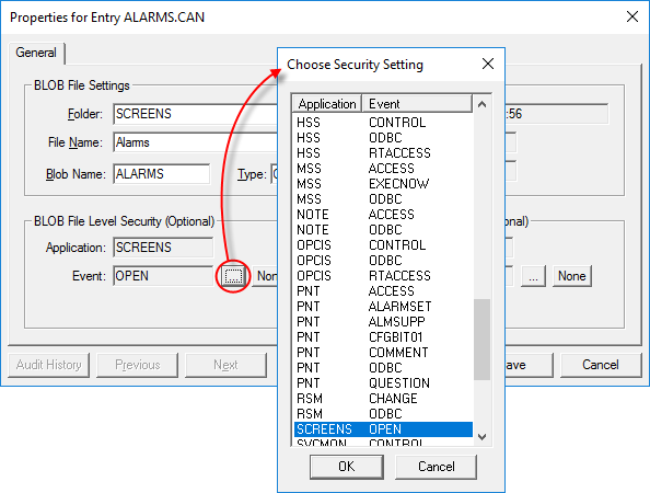 Choose Security Setting
