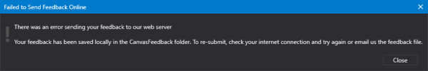 Submit Feedback Error Message