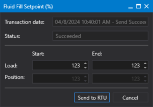 Dynagraph context menu - Fluid Fill Setpoint (%)
