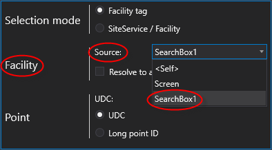 Search Box - Facility Sender