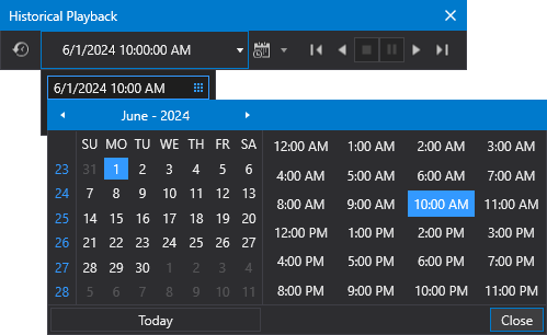 Historical Playback - Date Configuration