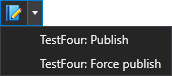 Publish drop-down menu