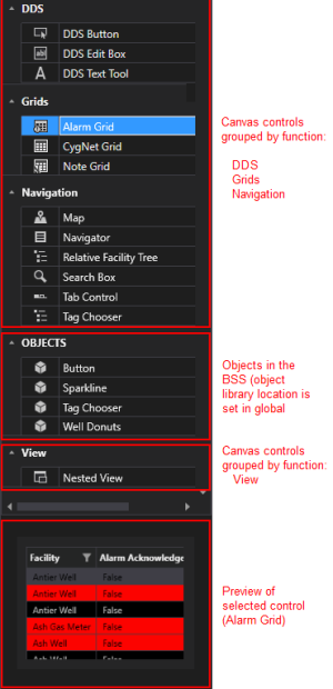 Canvas Native Toolbox pane