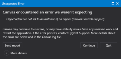 Unexpected Error