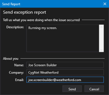 Send Exception Report