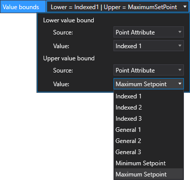 Value bounds configuration box