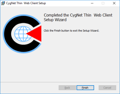 CygNet Thin Web Client Setup Wizard Completed