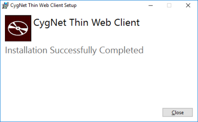 CygNet Thin Web Client Installer Completed