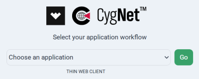 CygNet TWC Choose an application